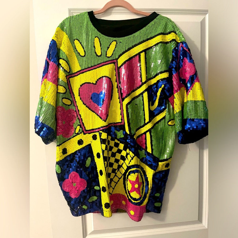 Oversized Sequin Shirt - Size Medium